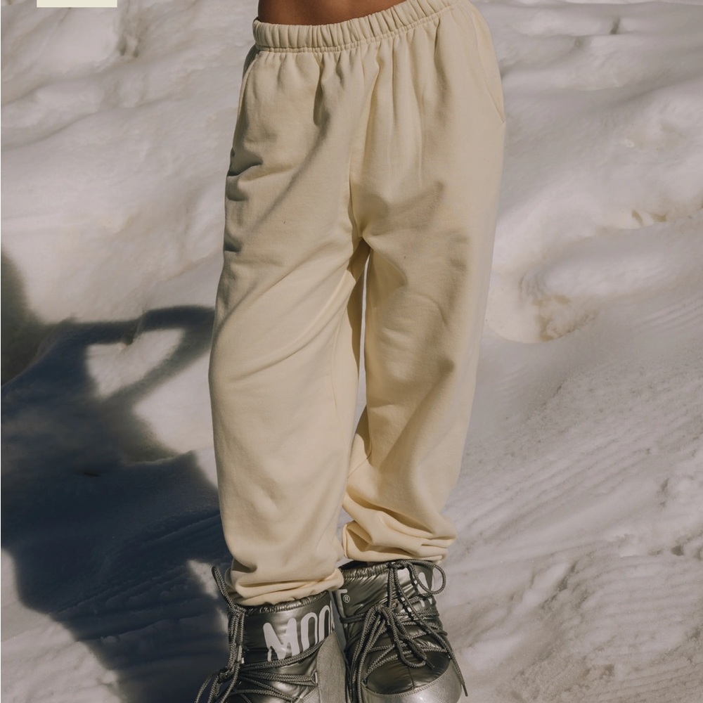 Daily Drills Cream Track Pants Relaxed Fit